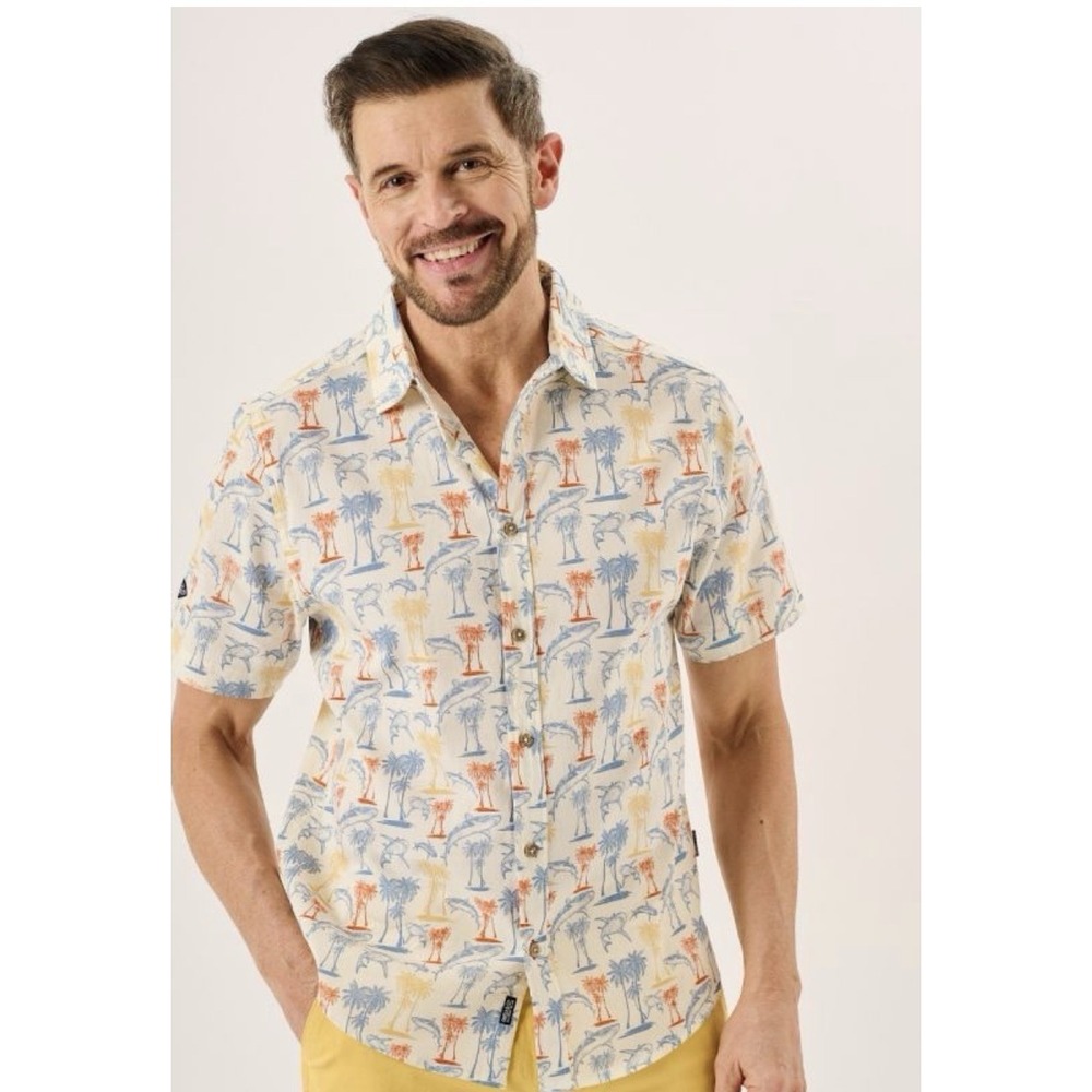 Chereskin Aloha‎ Shirt Men's M Palm Trees Silk Hawaiian Resort Casual Party Top